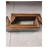 2 Set Wooden Tiered Risers Display Stands for Vendor Events,Stackable Wooden Cupcake Display Stand,Farmhouse Decor Wood Dessert Table Display Set,Vendor Booth Display Items,Food Display Risers for Par