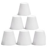 Small Lamp Shades Clip on Bulb Set of 6, Mini Barrel Sconce Shades Mini Linen Lampshade for Table Chandeliers Wall Floor Lamp Replacemen, 3.5"Top x 6"Bottom x 5"H (White, 3.5x6x5") - Retail: $23