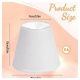 Small Lamp Shades Clip on Bulb Set of 6, Mini Barrel Sconce Shades Mini Linen Lampshade for Table Chandeliers Wall Floor Lamp Replacemen, 3.5"Top x 6"Bottom x 5"H (White, 3.5x6x5") - Retail: $23