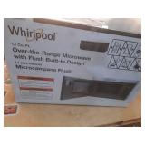 Whirlpool 1.1 Cu. FT Over The Range Microwave with Flush Built In Design  - Retail: $379