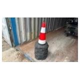 Qty 13 - Traffic Safety Cones- Red and White Striped
