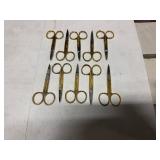 72) Pairs of Globe Master Gold Plated Curved Scissors #65503