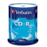 Verbatim CD-R 700MB 80 Minute 52X Recordable Blank Disc 100PK for Optical Recording Media