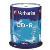 Verbatim CD-R 700MB 80 Minute 52X Recordable Blank Disc 100PK for Optical Recording Media
