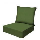 Honeycomb Outdoor Heritage Deep Seat, 24 x 23, Textured Solid Artichoke Green Chair Cushion with Removable Cover, for Patio Furniture