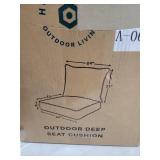 Honeycomb Outdoor Heritage Deep Seat, 24 x 23, Textured Solid Artichoke Green Chair Cushion with Removable Cover, for Patio Furniture