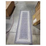 Ottomanson Hallway Runner Rug 20\" x 59\" Non Slip Border Area Rugs Easy to Clean Laundry Rug Runner Durable & Pet Friendly Floor Carpet Runners for Hallways Entryway Living Room Kitchen, Light Gray