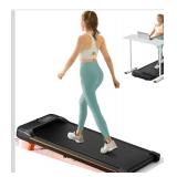 Walking Pad, Under Desk Treadmill with Incline for Home Office 2.5HP Portable Walking Treadmill with 265 Lbs Weight Capacity Walking Machine, Remote Control, LED Display