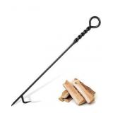 Fire Poker for Fire Pit, 40" Twisted Rope Design Fireplace Poker, Heavy Duty Handmade Fire Pit Poker for Campfire Wood Stove Firewood Log Coals, Outdoor and Indoor Fireplace Fire Pit Tools