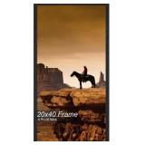 A PLUS MAX 20x40 Picture Frame, Black Engineered Wood Frame for 20 x 40 Inch Picture Poster Photo, Light Weight 20 by 40 Frame with Wood-grain for Wall - 1 Pack/Black/20 x40