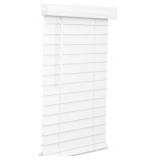 LOTUS & WINDOWARE 2.5-inch Cordless Faux Wood Blind, Plantation Style, 34\" Wide x 60\" Long, Smooth, Bright White for Living Room, Bedroom, Interior Door Windows