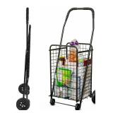 DMI Utility Cart with Wheels to be used for Shopping, Grocery, Laundry and Stair Climber Cart, Weighs 7.5 Pounds but holds up to 90 Pounds, Compact and Foldable, Black