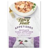Purina Fancy Feast Appetizers Lickable Grain Free Wet Cat Food Topper Skipjack Tuna Appetizer with Sole - (Pack of 10) 1.1 oz. Trays