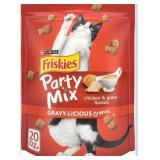 Purina Friskies Cat Treats, Party Mix Gravy-licious Crunch Chicken and Gravy Flavors - 2.1 oz. Pouch 10 pack