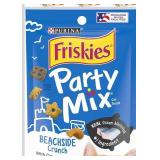 Friskies Purina Party Mix Cat Treats, Beachside Crunch with Ocean Whitefish & Flavors of Shrimp, Crab & Tuna, Cat Treats for Adult Cats, 2.1 OZ Bag (Pack of 5)