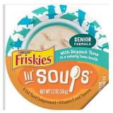 Purina Friskies Grain Free Senior Lickable Cat Food Toppers Lil Soups with Skipjack Tuna in a Velvety Tuna Broth - (Pack of 8) 1.2 oz. Cup