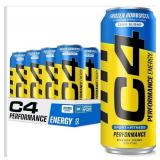 C4 Energy Carbonated Zero Sugar Energy Drink, Pre Workout Drink + Beta Alanine, Sparkling Frozen Bombsicle, 16 Fl Oz (Pack of 12)