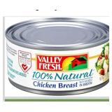 Valley Fresh 100% Natural, Chicken Breast in Broth, 10 oz 12 pack