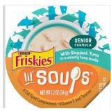 Purina Friskies Grain Free Senior Lickable Cat Food Toppers Lil Soups with Skipjack Tuna in a Velvety Tuna Broth - (Pack of 8) 1.2 oz. Cup
