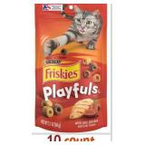 Purina Friskies Playfuls With Chicken and Liver Flavor Cat Treats - (Pack of 10) 2.1 oz. Pouches