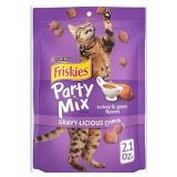 Purina Friskies Cat Treats, Party Mix Gravy-licious Crunch Turkey and Gravy Flavors - (Pack of 10) 2.1 oz. Pouches