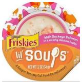 Purina Friskies Grain Free Lickable Cat Food Toppers Lil Soups With Sockeye Salmon in Chicken Broth - (Pack of 5) 1.2 oz. Cups and 3 with shrimp