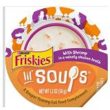 Purina Friskies Grain Free Lickable Cat Food Toppers Lil Soups With Sockeye Salmon in Chicken Broth - (Pack of 5) 1.2 oz. Cups and 3 with shrimp