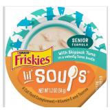 Purina Friskies Grain Free Senior Lickable Cat Food Toppers Lil Soups with Skipjack Tuna in a Velvety Tuna Broth - (Pack of 4) 1.2 oz. Cup