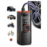 Skight Tire Inflator Portable Air Compressor - Powerful 160PSI & 2X Faster, Accurate Pressure LCD Display, Cordless Easy Operation - Portable Air Pump for Car, Motorcycle, E-Bike, Ball