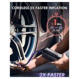 Skight Tire Inflator Portable Air Compressor - Powerful 160PSI & 2X Faster, Accurate Pressure LCD Display, Cordless Easy Operation - Portable Air Pump for Car, Motorcycle, E-Bike, Ball
