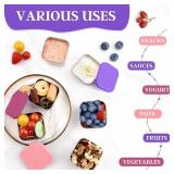 Qukaka Stainless Steel Snack Containers for Kids,7.2oz Easy Open Leak Proof Reusable Snack Box Container with Lids,Small Lunch Containers for Meal Prep,School,Picnic and Travel-3Pack