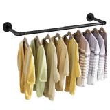 UlSpeed Wall Mounted Clothes Rack 21.06in, Industrial Pipe Wall Mount Clothing Rack, Heavy Duty Iron Garment Racks, Space Saver Multi-purpose Hanging Rod for Laundry Room, Closet Storage, 1 Pack