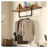 UlSpeed Wall Mounted Clothes Rack 21.06in, Industrial Pipe Wall Mount Clothing Rack, Heavy Duty Iron Garment Racks, Space Saver Multi-purpose Hanging Rod for Laundry Room, Closet Storage, 1 Pack