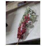 Knitgrip 20 Inch Large Christmas Mistletoe Teardrop Swags Decor Christmas Holiday Kissing Mistletoe Artificial Hanging Bouquet Xmas Ornament with Sprigs Red Berries for Xmas Holiday Decor