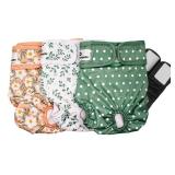 Pet Parents Washable Dog Diapers (3pack) + Extendrs of Durable Doggie Diapers, Premium Dog Diapers Female (Small, Daisy)