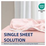 Cathay Home Full Fitted Sheet - Double Brushed Ultra Soft  Wrinkle & Fade Resistant - 14\" Standard Pocket Fitted Sheet Only - Good Fit for 12\"-16\" Deep Mattress (Full, Blush)