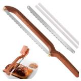 Uprichya Bread Knife for Homemade Bread Sourdough, Wooden Bread Bow Knife for Sourdough, Bread Slicer for Homemade Bread, Bread Saw, Sourdough Bread Cutter, Sharp and Even Slicing