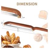 Uprichya Bread Knife for Homemade Bread Sourdough, Wooden Bread Bow Knife for Sourdough, Bread Slicer for Homemade Bread, Bread Saw, Sourdough Bread Cutter, Sharp and Even Slicing