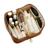 BLVSH & Co. Large Waterproof Makeup Organizer - Professional Travel Cosmetic Bag with Dividers, Premium Toiletry Case, Flat Opening Design