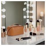 BLVSH & Co. Large Waterproof Makeup Organizer - Professional Travel Cosmetic Bag with Dividers, Premium Toiletry Case, Flat Opening Design