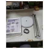 RedChili Adjustable Sign Holder Stand for 8.5x11 Inch Poster, Floor Standing Sign Holder With Snap-Open Aluminum Frame 360° Rotating Display Outdoor Indoor Signage Stand for Advertising (Silver, Shar