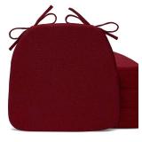 Sunsleek Chair Cushions for Dining Chairs, D-Shaped Seat Cushions with Removable Washable Cover and Ties, Chair Pads for Kitchen, Indoor Dining Room, Patio Chairs, 17