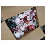 WBHome Pre-lit 6 Feet/72 Inch Christmas Garland, Sweet Red & White Lighted Garland with 50 LED Lights for Indoor Outdoor Xmas Decor Holiday Decorations, Battery Operated (Batteries NOT Included)