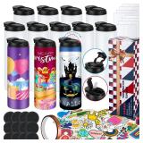 8 Pack 20 oz Sublimation Tumblers Dual Opening Blank Bottles Triple-Insulated Stainless Steel Water Bottle with Straw Lid Blank Tumbler Bulk