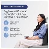 Align Labs Lumbar Support Pillow for Office Chair - Lower Back Pain Relief Cushion with Adjustable SpineAlign Bolster, Memory Foam Pillow for Car, Couch, Gaming Seats - Dual Straps, Dark Grey