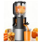 Cold Press Juicer Machines, High Nutrient Retention, 99% Juice Yield, 5.3\" Wide Feed Chute for Whole Fruits & Vegetables, Quiet Slow Masticating Juicer, BPA-Free, Easy to Clean