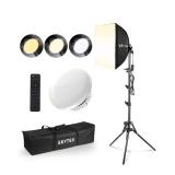 Skytex Softbox Lighting Kit(1-2Pack),16x16in Soft Box|Upgrade 135W 2700-6400K 100V-240V E27 LEDBulb Continuous Photography Lighting,Photo Studio Light Equipment for Camera Shooting Video Recording