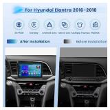 Inefala 2+64G Android 15 CarPlay Car Stereo Radio for Hyundai Elantra 2016-2018, 9