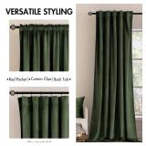 MIULEE Velvet Curtains 132 inches - Luxury Blackout Curtains for Bedroom Living Room Thermal Insulated Super Soft Window Drapes Rod Pocket & Back Tab, Olive Green, W52 x L132 inches, 2 Panels