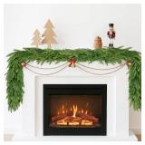 Christmas Garland Decorations Indoor Decor: 2 Pcs 6 FT Artificial Realistic Pine Garland Green Faux Greenery Garland for Mantle Staircase Table Wall Outdoor Christmas Decorations